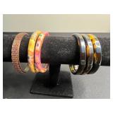 Lot of Bracelets Inc Amethyst Chip Bracelet and Silver Tone Necklace w Charms