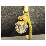 Matching Gold-Tone Coral Floral Bracelet (missing stone) & Earrings AND Matching Necklace & Bracelet w Large Iridescent Crystals & More!