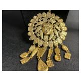 Matching Gold-Tone Coral Floral Bracelet (missing stone) & Earrings AND Matching Necklace & Bracelet w Large Iridescent Crystals & More!