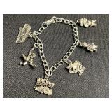 Lot of 3 Necklaces Inc Ralph Lauren, Sarah Coventry & Navika, Swan Pendant, Heart Charm Bracelet - quarter pictured for sizing