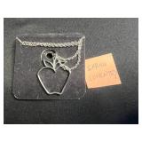 Lot of 3 Necklaces Inc Ralph Lauren, Sarah Coventry & Navika, Swan Pendant, Heart Charm Bracelet - quarter pictured for sizing