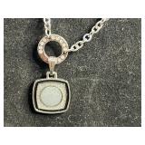 Lot of 3 Necklaces Inc Ralph Lauren, Sarah Coventry & Navika, Swan Pendant, Heart Charm Bracelet - quarter pictured for sizing