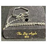 Lot of 3 Necklaces Inc Ralph Lauren, Sarah Coventry & Navika, Swan Pendant, Heart Charm Bracelet - quarter pictured for sizing