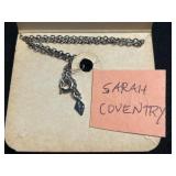 Lot of 3 Necklaces Inc Ralph Lauren, Sarah Coventry & Navika, Swan Pendant, Heart Charm Bracelet - quarter pictured for sizing