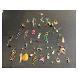 Huge Lot of Single Vintage Costume Earrings, Pendants & Charms