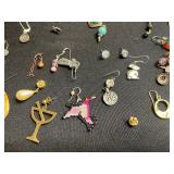 Huge Lot of Single Vintage Costume Earrings, Pendants & Charms
