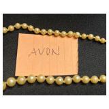 Avon Pearl Necklace - Cream Faux Pearl Bead Strand w Silver Tone Clasp - pearls unauthenticated