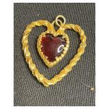 Vintage Pearl (unverified) Necklace Set With Heart Pendant & Leaf Earrings - Assorted Jewelry Collection