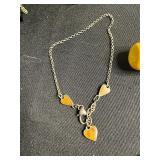 Vintage Pearl (unverified) Necklace Set With Heart Pendant & Leaf Earrings - Assorted Jewelry Collection