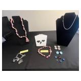 Art in the Alley Pin Set, Pink Bead Jewelry, Necklaces, Earrings, Bracelets & Charms