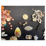 Assorted Costume Jewelry Collection - Rings, Brooches, Pendants & Beads Odds & Ends for Jewelry Making