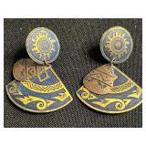 Monogram Pendant Necklace on Chain, RMN Necklace, Black Coral Earrings w No Wires, Alice Caviness Earrings & More VTG Earrings!