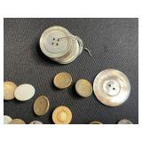Vintage Button Collection - Floral Brass Buttons, Cameo Cabochons & Pearl Discs