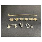 Coin-Link Bracelet, Anchor & Wheel Charms, Sterling Abalone Triangle Single Earring & More!