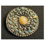 Vintage Silver-Tone Jewelry Set: Heart Pendant Necklace, Whiting Davis Locket, Premier Necklace & Turquoise Earrings