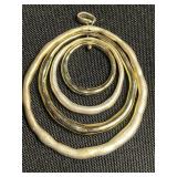 Gold-Tone Rosary Necklace with Pink Beads, Heart Charm & Crucifix Pendant