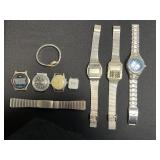 Timex Diver-Style Wristwatch & TI Digital Watch & Vintage Analog Watches & Bands (Assorted)
