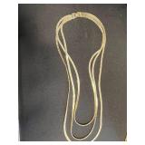 Metal Chain Necklace Lot - 3 Necklaces (one RMN) & Beaded Bracelet (Lot of 4)