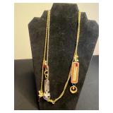 Necklaces & Charms - Mixed-Metal Pendant & Bead Jewelry Lot in Display Case