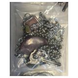 Necklaces & Charms - Mixed-Metal Pendant & Bead Jewelry Lot in Display Case