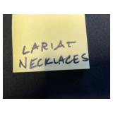 Assorted Lariat Necklaces - Gold tone & Silver-Tone Fashion Jewelry in Display Case