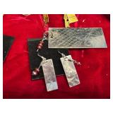 Lariat Necklaces & Vintage Costume Jewelry with Key Charms in Display Case