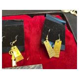 Lariat Necklaces & Vintage Costume Jewelry with Key Charms in Display Case