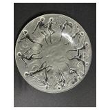 Decorative Frosted Glass Plate with Dancing Silhouettes - 9 in Diameter