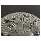 Decorative Frosted Glass Plate with Dancing Silhouettes - 9 in Diameter