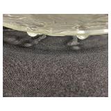 Art Glass Plate with Dancing Figures Relief - 9 inch Round Decorative Plate