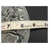 Art Glass Plate with Dancing Figures Relief - 9 inch Round Decorative Plate