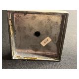 Black Abstract Candlestick Sculpture - Female Figure on Square Base