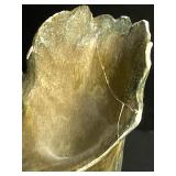 Bronze Finish Nude Female Figure Sculpture with Draped Backdrop - see crack