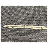 Sterling Art Deco Bar Pin with Pavé Stones - quarter for size