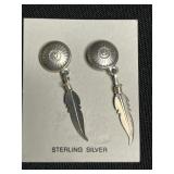Sterling Silver Sunburst Turquoise Earrings - 2 Pairs