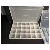 3-Pack Clear Plastic Storage Organizer Boxes with Lids and Compartments