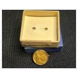 VTG Red & White Block Bead Necklace - Gold-Tone Bracelet - Coin Pendant & Pins