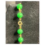 Sarah Coventry Gold-Tone Tassel Necklace, Black Bead Necklace, Green Bead Necklace, Pink Orchid Pendant, KIM Crescent Pin