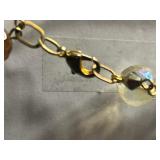 Vintage Jewelry Set: Mother-of-Pearl Pin, Rose Pendant Necklace, Amber Bead Necklace