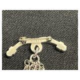 Jewelry Lot: 3 Necklaces - Rhinestone, Pearl w Gold Beads (unverified), Black Pearl (unverified), VTG Monet Pendant, Floral Pin