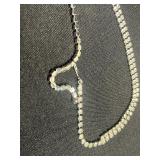 Jewelry Lot: 3 Necklaces - Rhinestone, Pearl w Gold Beads (unverified), Black Pearl (unverified), VTG Monet Pendant, Floral Pin