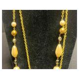 Three Vintage Necklaces Set - Gold-Tone Leaf, Crystal Chip, Bead Chain (Lot of 3), Carolee Dog Pin & More!