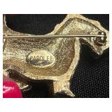 Karen Reed Necklace w Matching Earrings, Coral Bead Necklace, Carolee Scottie Dog Pin, Rhinestone Bracelet & More!