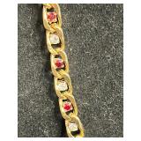 Boho Gold-Tone Bead Necklace Set: Coin Discs, Chain Necklace, Hoop Earrings, MoM Bracelet & Floral Pin