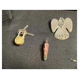 Bless Your Irish Heart Pendant Necklace with Clover Back & Leaf & Butterfly Charms & Assort3d Earrings