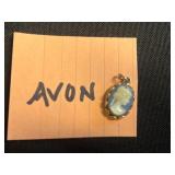 Assorted Costume Jewelry Lot - Avon Cameo Pendant, Orange Bead Necklace, Filigree Earrings