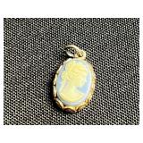 Assorted Costume Jewelry Lot - Avon Cameo Pendant, Orange Bead Necklace, Filigree Earrings