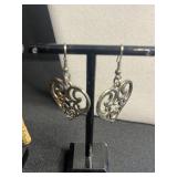 Assorted Costume Jewelry Lot - Avon Cameo Pendant, Orange Bead Necklace, Filigree Earrings