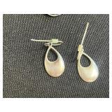 Silver Tone Necklace w Pearl Pendant (unauthenticated), Pendants, Turquoise Mosaic Circle, Assortment of Earrings