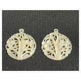 Gold-Tone Heart Filigree Pendant Necklace Set with Assortment of Earrings